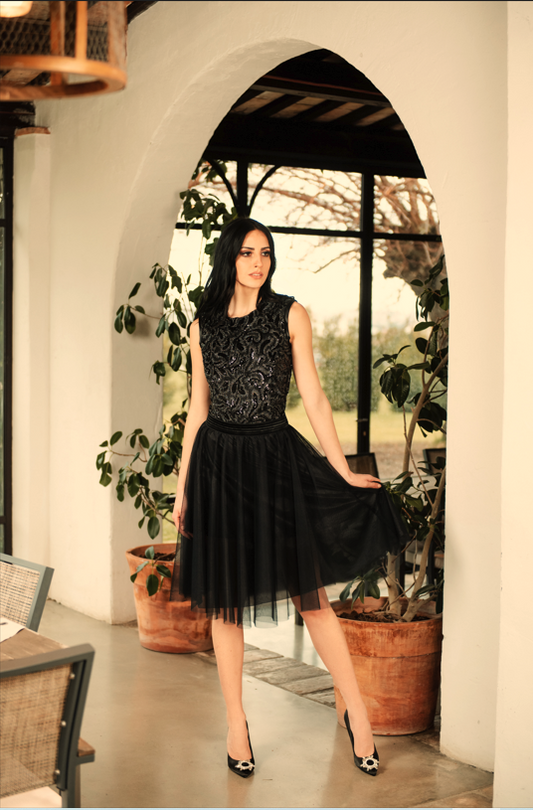 Body donna decorato in paillettes