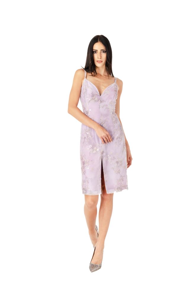 Abito donna con ampio scacco frontale