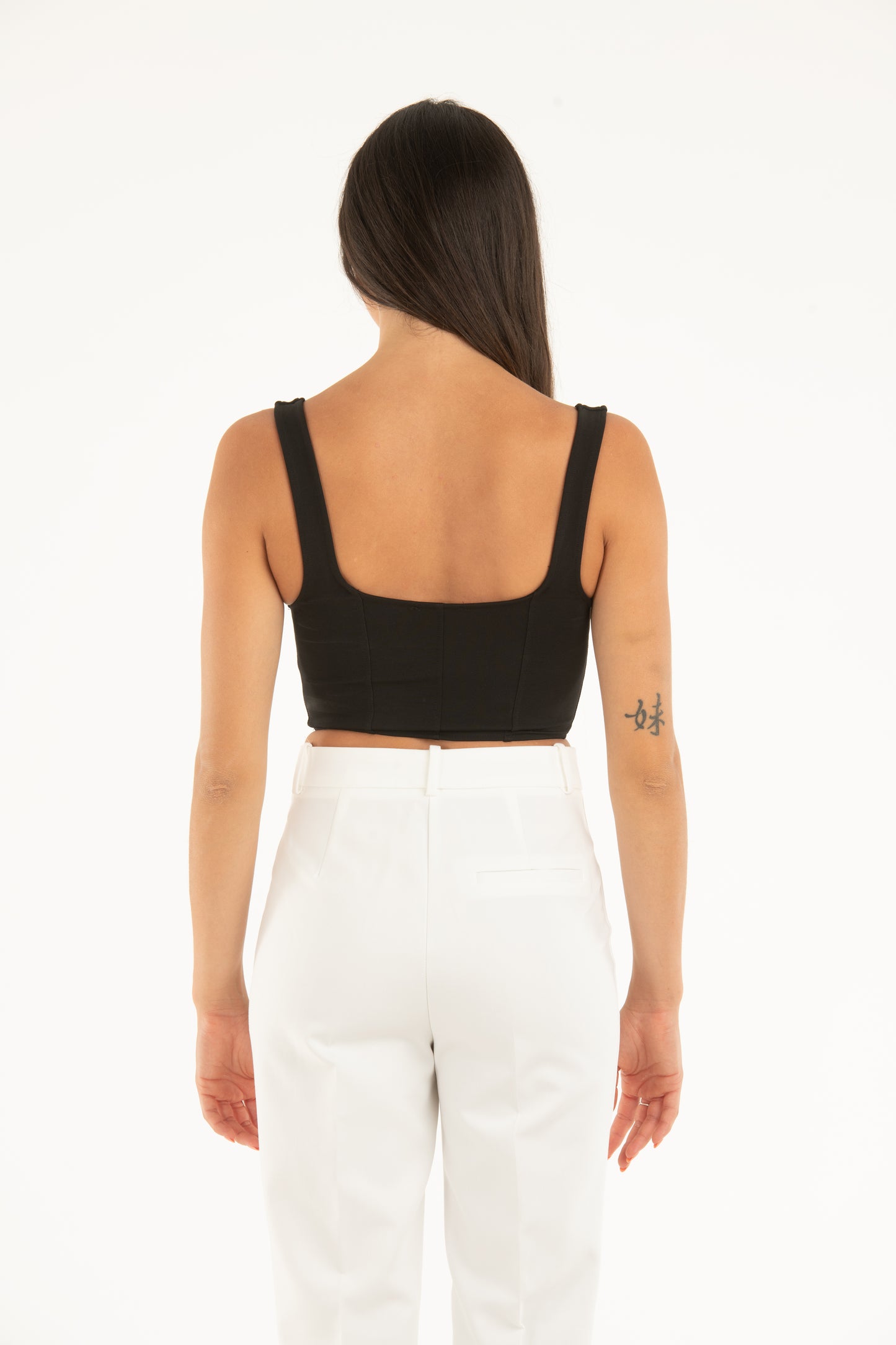Crop-Top stile bustier in cotone