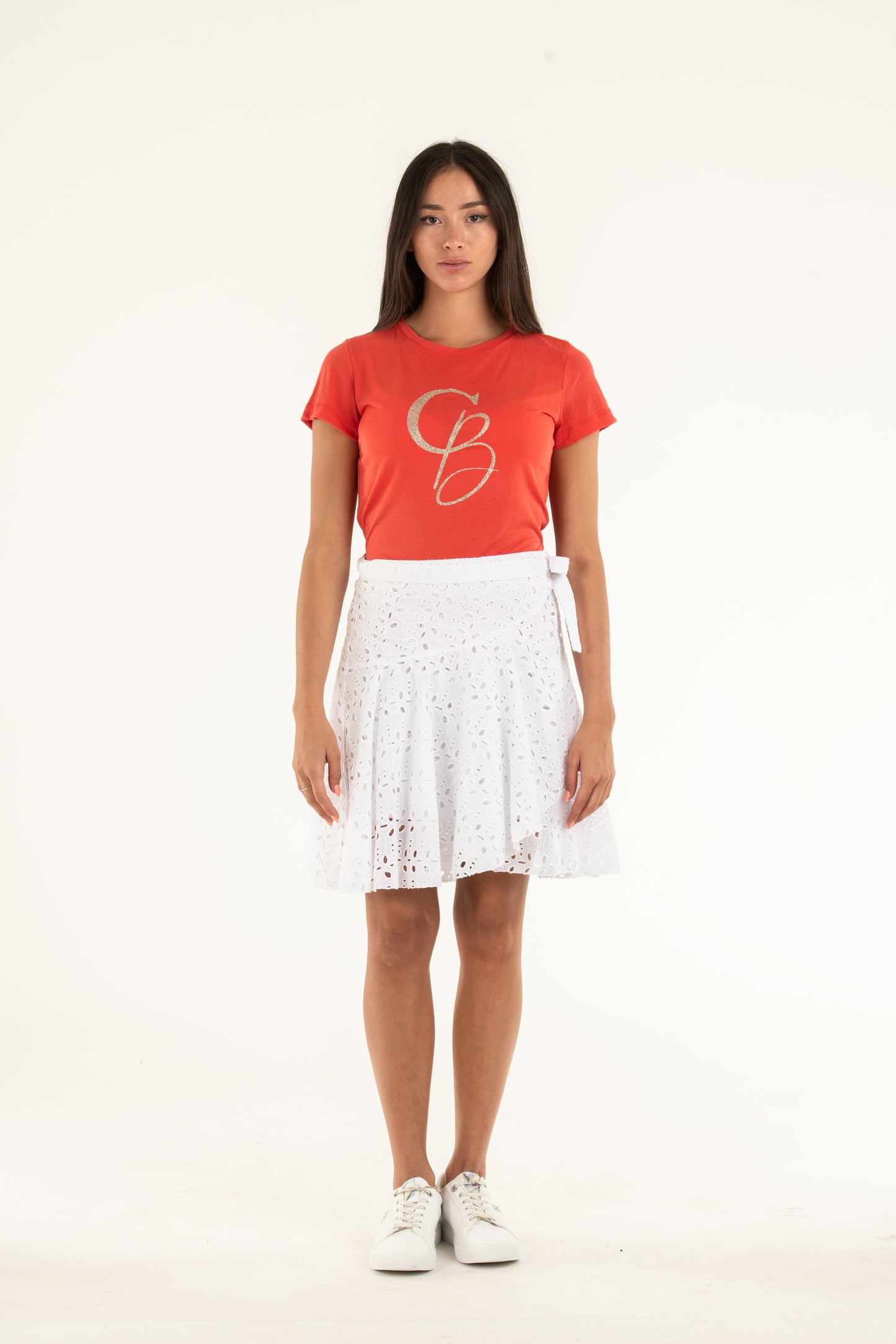 Minigonna a portafoglio in 100% cotone