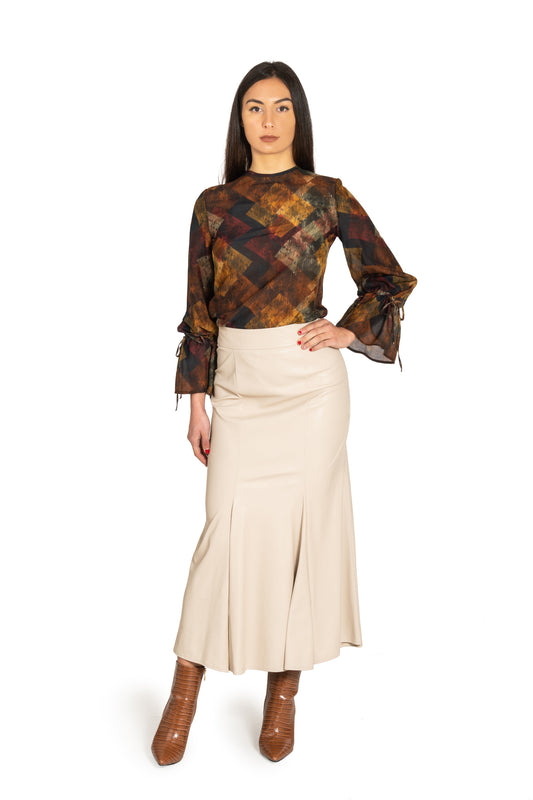 Gonna lunga in ecopelle