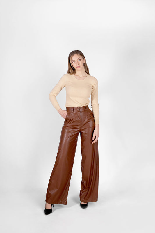 Pantalone donna in eco pelle