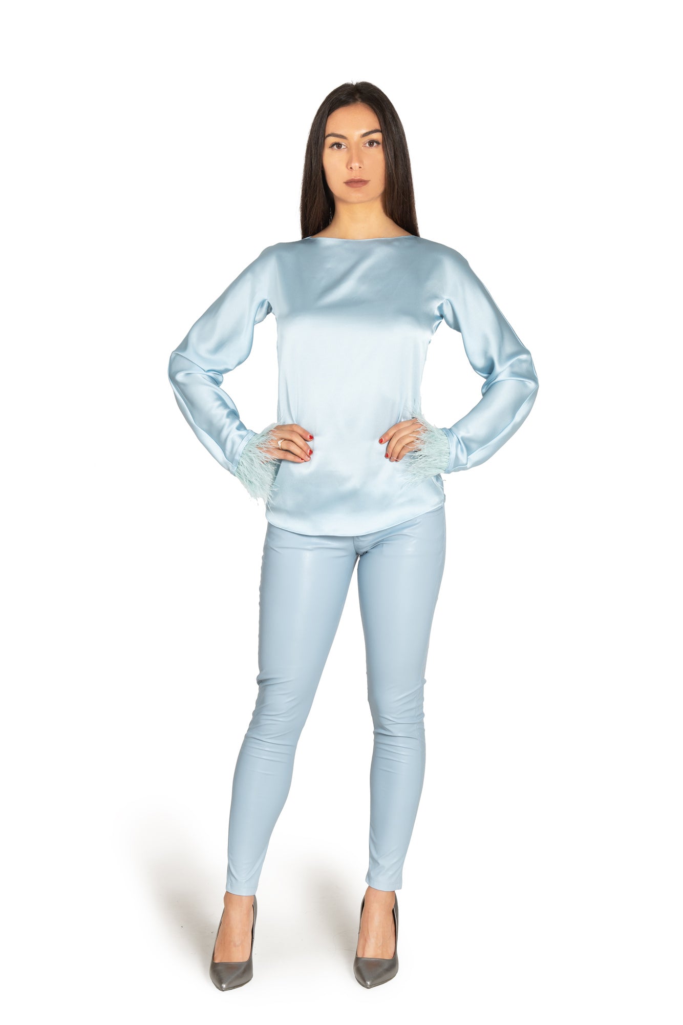 Pantalone donna in ecopelle