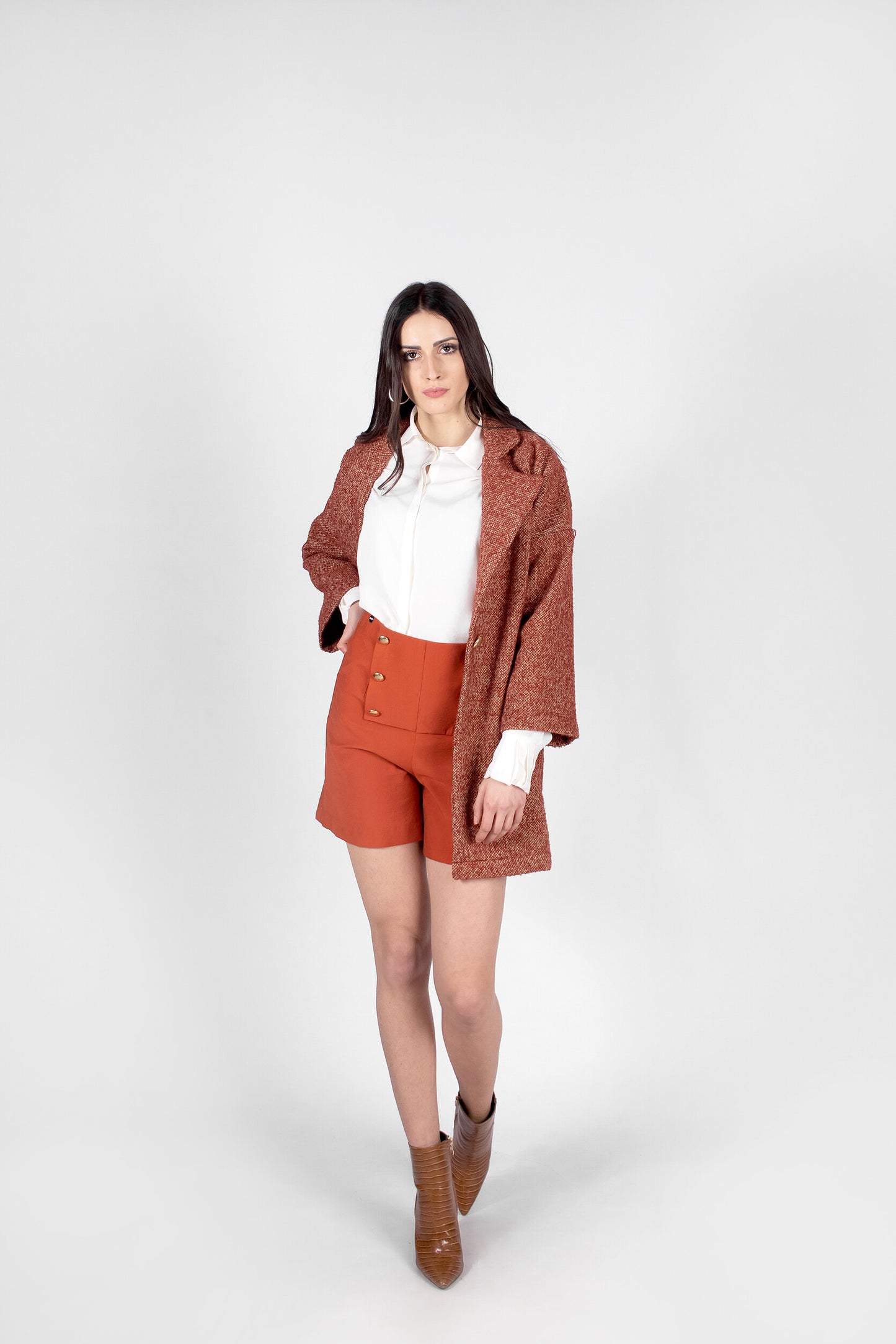 Cappotto donna  in lana monopetto