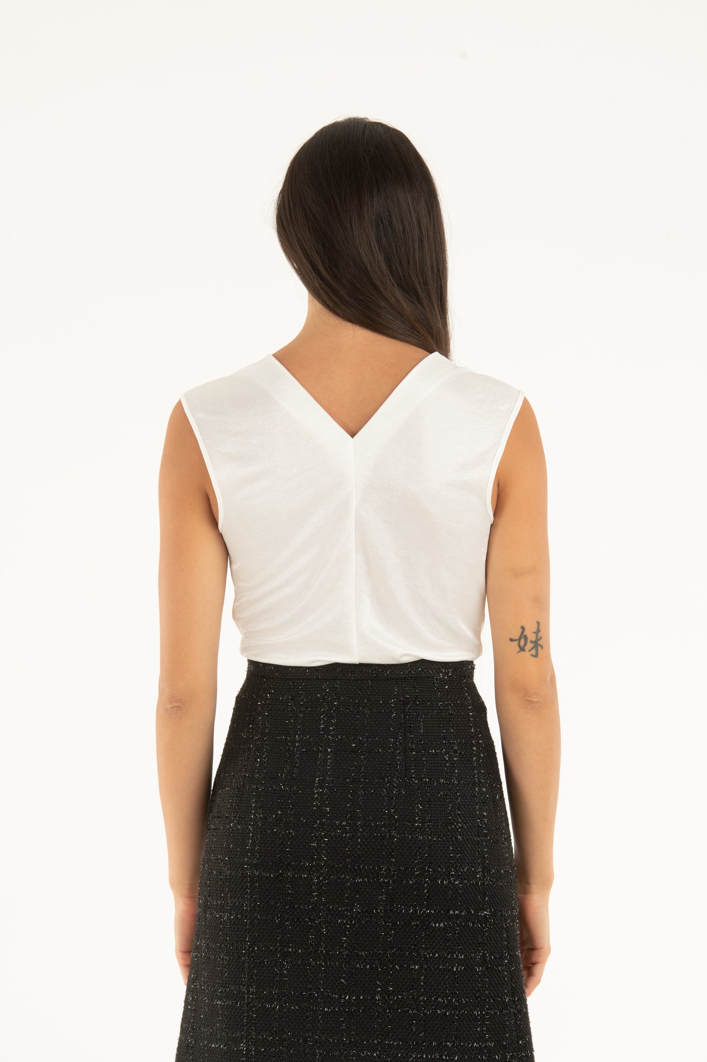 Top in Seta e Viscosa con scollo a V